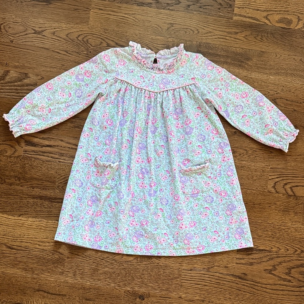 Beautiful Floral Ruffle Shrimp And Grits Kids Dress